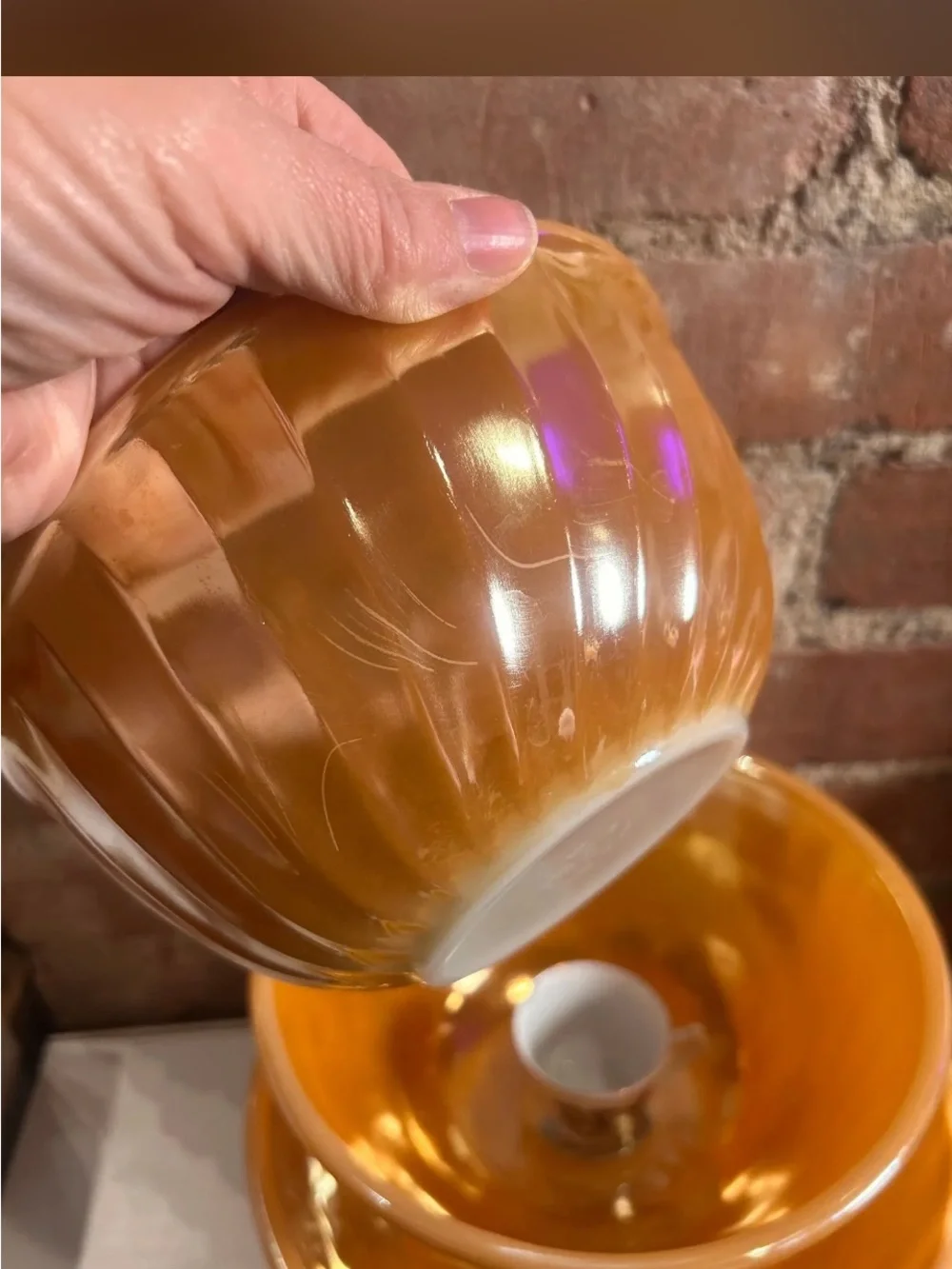 Anchor Hocking Retro Orange Glass Mixing Bowl Set of 3